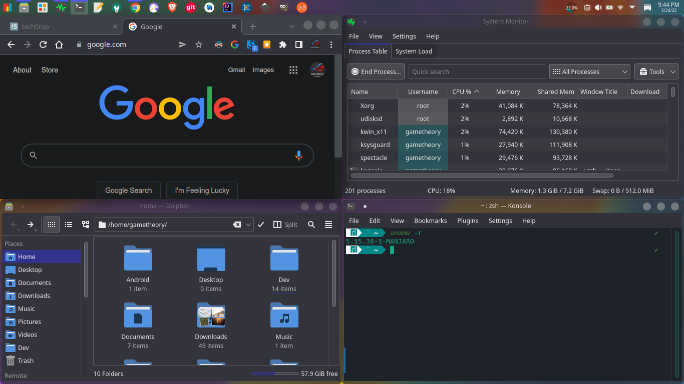 Window Tiling in KDE Plasma