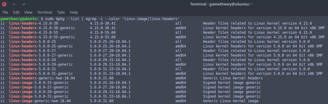 Remove Unused Kernels Ubuntu 18.04
