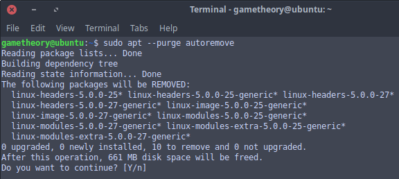 Remove Unused Kernels Ubuntu 18.04