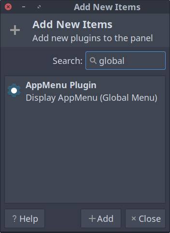 Install a Global App Menu on Xubuntu 18.04